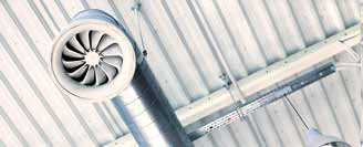 An image showing a ducted ventilation system on a ceiling.